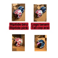 Helmet Arai Riptide Pink / Biru Logo tanam ready stok