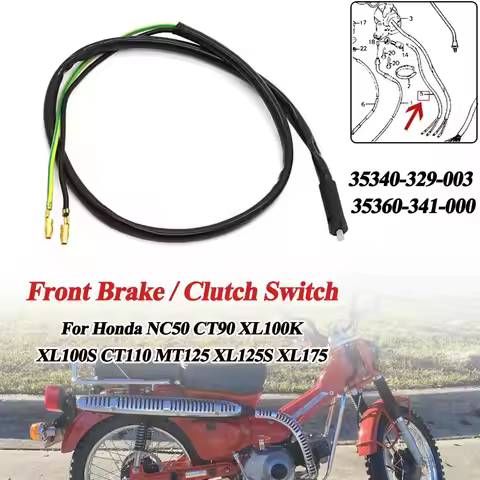 For Honda Front Brake Clutch Switch NC50 CT90 XL100K XL100S CT110 MT125 XL125S XL175 CM185T Replace