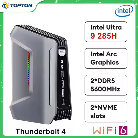 Topton 2x2.5G LAN F12 AI Gaming Mini PC 15th Gen Intel Core Ultra 9 285H 7 255H Thunderbolt 4 2xDDR5