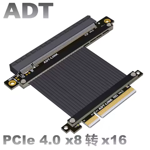 The ADT graphics card extension cable PCIE 4.0 x8 to x16 is compatible with GTX3080ti, RX5700xt, and