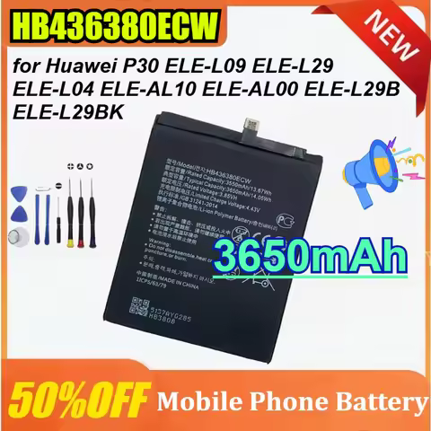 New HB436380ECW 3.85V 3650mAh Mobile Phone Battery for Huawei P30 ELE-L09 ELE-L29 ELE-L04 ELE-AL10 E