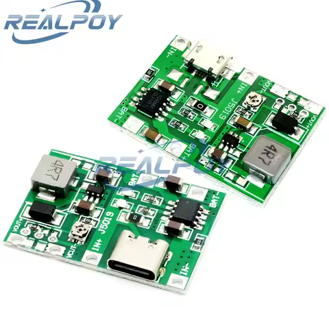Lithium Li-ion 18650 3.7V 4.2V Battery Charger Board DC-DC Step Up Boost Module TP4056 DIY Kit Parts
