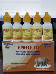 ENRO-10 lọ bóp 10ml- trị phân trắng lợn con phân nhớt vàng thương hàn...tiêu chảy gà vịt cút