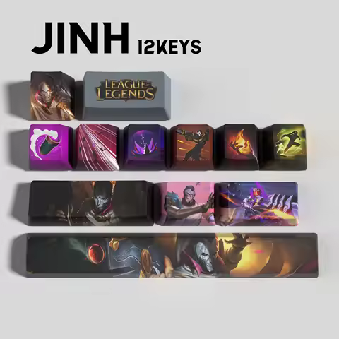 jhin keycaps League of Legends keycaps game keycaps OEM Profile 10keys PBT dye sub keycaps