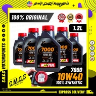 MOTUL 10W40 4T 1.2L 7000 [NEW] H-TECH 100 SIRIM ENGINE OIL MINYAK HITAM MOTUL 7000 Y15 RS150 RSX