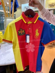 Kaos Polo Pria Polo Shirt Usa Kuning Merah