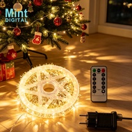 50m 1500LED Firecracker Christmas Light | Silver Wire Warm White | Remote 8 Modes Waterproof Plug in