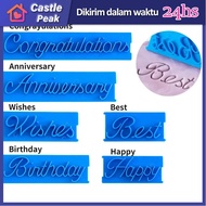 6 Pcs Cetakan Embosser Happy Birthday Dan Ucapan Selamat / Stamp Kue Fondant & Clay / Alat Dekorasi 