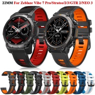 22mm Silicone Strap For Zeblaze Vibe 7 Pro Watch Band Bracelet Stratos 2/3 Beyond GTR 2 Btalk 2 Lite Swim Watchband