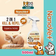 AEIOU😺 Nanovet Pet Flea and Tick Control Spray for Cat and Dog 500ml Kutu Spray