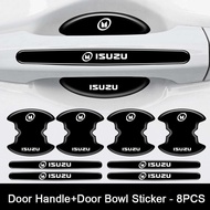 4/8Pcs Isuzu Handle Black Protection Door Bowl Sticker For ISUZU Elf Traga Dmax Mux Trooper MU7 TFR