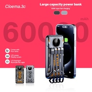 Cloema 60000mah Powerbank 120W fast charging Built-in four data cables High-capacity power bank Powe