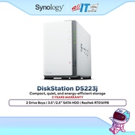Synology DS223j 2-Bay NAS DiskStation Storage Cloud Backup RAID Home Server Gigabit LAN Energy Effic