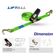 สายรัดของ Lift All รัดน้ำหนัก 900 กก. หัวล็อคเหล็ก ตะขอ J-HOOKS (สายรัดโพลีเอสเตอร์)
