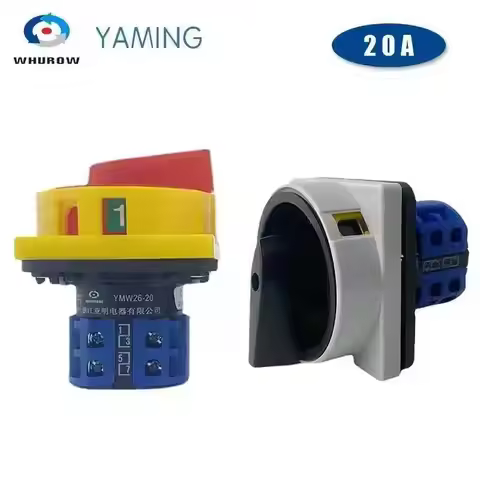 660V 20A Padlock Rotary Cam Switch With Big Plate OFF-ON 2 Position 4 Poles 8 Terminals Main Selecto