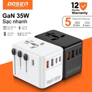 DOSEN Pro Universal Travel Adapter Socket 35W Fast Charging Power Splitter Socket 4 Types Current Co