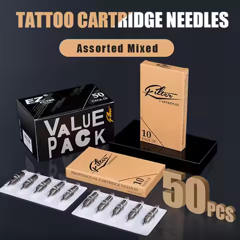 50pcs 3 5 7 9 RS Filter Cartridge Tattoo Needles Membrane System Disposable Needles for Rotary Tatto