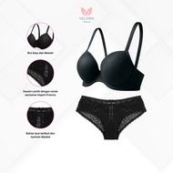 Velora - One Set of Black Underwire Bra | Unit / Separate | Size 75B-85B T14 LIVIYA bra set lace bra