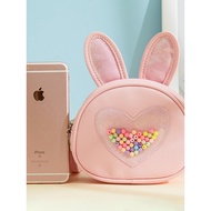 New Little Girl Crossbody Bag Bag Little Girl Rabbit Ears Fashionable Fashionable Cute Cartoon Coin 
