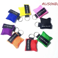 ALISONDZ Emergency Face Shield, Disposable Mouth Breath CPR Mask, Practicle Keychain Ring Nylon Bag 