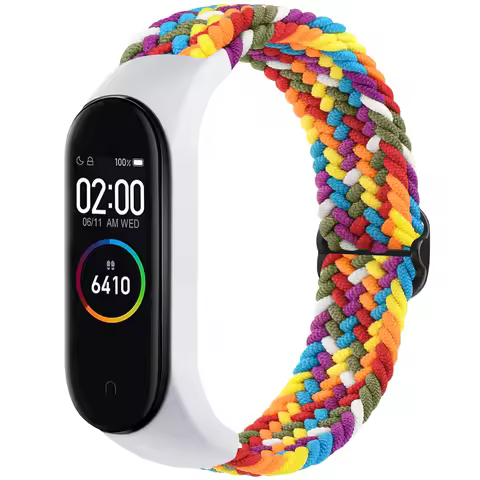 Braided Solo Loop For Xiaomi Mi Band 7 6 5 4 3 Strap Elastic Nylon Adjustable Watchband For Amazfit 
