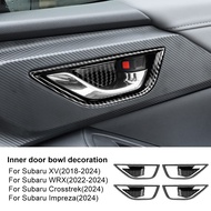 สำหรับ Subaru XV 2018-2024 WRX 2022-2024 Crosstrek Impreza 2024 ABS ของตกแต่งโถประตูภายในรถยนต์4ชิ้น