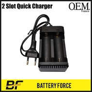 18650 26650 2 Slot Battery Quick Charger Flat Top Battery Charger