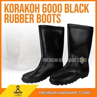 KORAKOH SAFETY RUBBER BOOT #6000 Black Rain Boot Rubber Shoe Kasut Air Getah Kasut Kebun Kasut Sawah