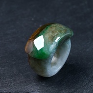 三彩翡翠馬鞍戒玉戒指 | 國際21圍 | 天然緬甸玉翡翠A貨 | 送禮