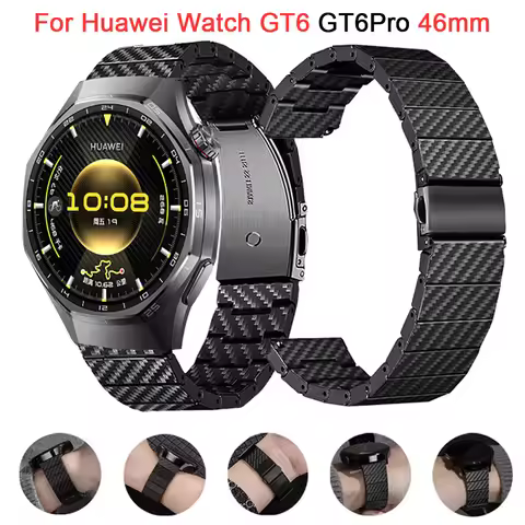 Watchband For Huawei Watch GT6 Pro GT6 5 GT4 GT3 GT2 Pro 46mm Carbon Fiber Band For Huawei Watch GT2
