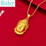 18k Saudi Gold Original Pawnable Necklace for Women Original Buddha Head Necklace