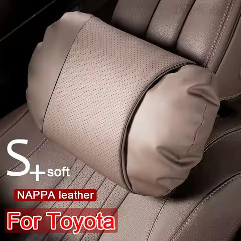 Car Headrest Lumbar Support Waist Pillows leather Car Neck Pillow For Toyota RAV4 Coralla Hilux Land