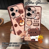 Case Xiaomi Redmi 13x - Redmi 13 - Redmi poco M6 Bear Brown Motif - Case hp - Redmi Case [CD23]