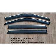 BMW X5 ( E70 ) 2007 2008 2009 2010 2011 2012 2013 Injection Door Visor With Stainless Steel Lining