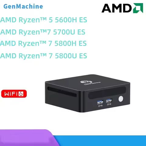 GenMachine AMD Ryzen 5600H 5700U 5800H 5800U ES Windows 11 MINI PC DDR4 SSD WIFI6 BT5.2 Gaming Pc Di