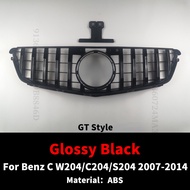 GT phong cách lưới tản nhiệt cản trước đua nướng cho Mercedes w204 C204 S204 Coupe Benz C 2007-2014 