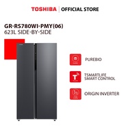Toshiba Side-By-Side Door Inverter Refrigerator - Morandi Dark Gray (623L) GR-RS780WI-PMY(06)