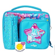 Smiggle Stylin Lunch Box Double Compartment Pink Love Cat - Original Smiggle Lunch Bag