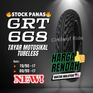 TIRE TAYAR GRT GRT668 TYRE 17 TUBELESS 2025 BUNGA CORSA SPORT RAIN 70/90 80/90 TIRE TAYAR MOTOSIKAL 
