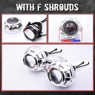 SINOLYN ไฟหน้าโปรเจคเตอร์ bi led projector ขนาด 3นิ้ว ความสว่างสูง คัดออฟคมกริป H1 H4 H7 9005 9006 ไ