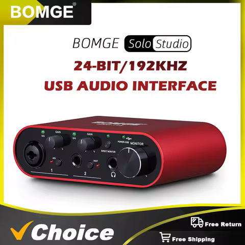 BOMGE BMG-11S Audio Interface 24-bit/192kHz Professional Sound Card And Monitor Headphones Amplifier
