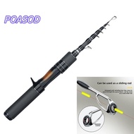 MAYSHPH Telescopic Fishing Rod, Carbon Handle 1.5m Length Lure Rod, Telescopic Solid Tip Ultralight 