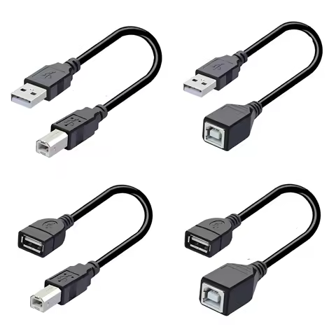 USB 2.0 Type A Female To USB B Male Scanner Printer Cable USB Printer Extension Scanner Laptops Hard