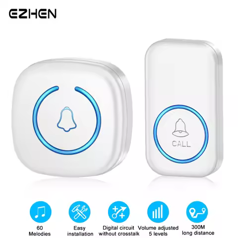 EZHEN Smart Wireless Doorbell Welcome Door Bell 60 song Ringtones Differentiated Doorbell Mute Home 