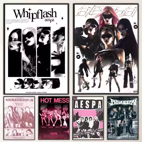 Kpop Girl Group A-Aespa Poster HD art, waterproof, sticky wall, home decoration (living room, bedroo