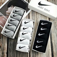 5 pair Boxed Socks Nike socks summer thin section black and white gray men's and women's sports sock