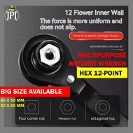 Big size dual ratchet 50 x 55 mm Reversible Ratcheting Wrench 12 Point Double Ended Socket