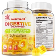 Ginger Chews Supplement Gummies for Nausea, Stomach Relief - Sugar Free with Turmeric & Odorless Gar