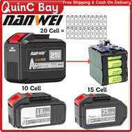 20 Cell Nanwei DAYI Lithium Battery 528tv Cordless Brushless Wrench Mesin Rumput Bateri Replacement