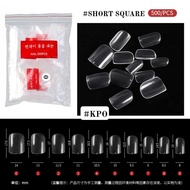 - KPO - NAIL TIP TRANSPARENT SHORT SQUARE FAKE NAIL/